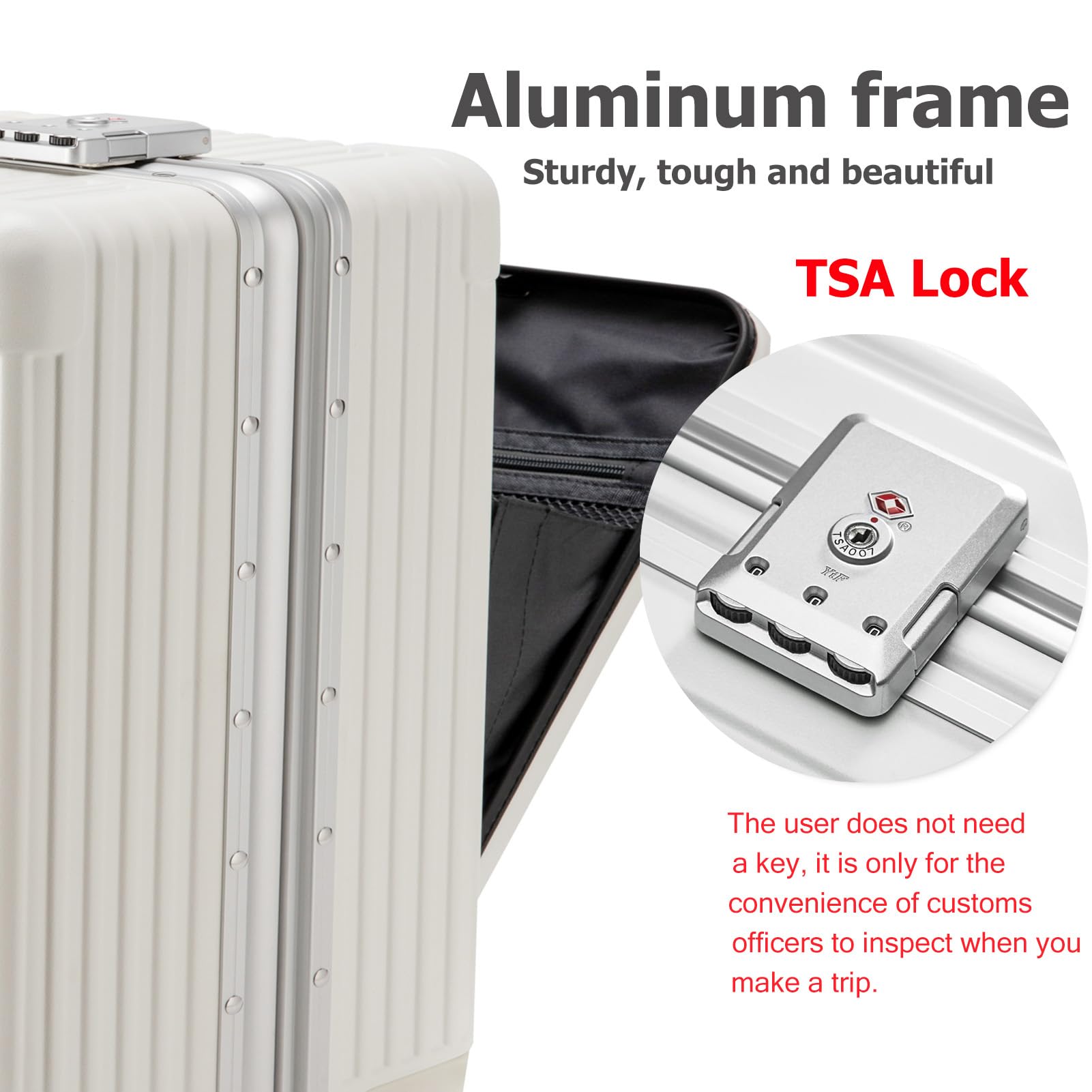 Feilario 20-Inch Expandable Hardside Spinner Wheel Carry-On Luggage with TSA Lock, Cup Holder & Phone Holder - Lightweight Aluminum Frame Suitcase for Travel, Business Trips & Weekend Getaways