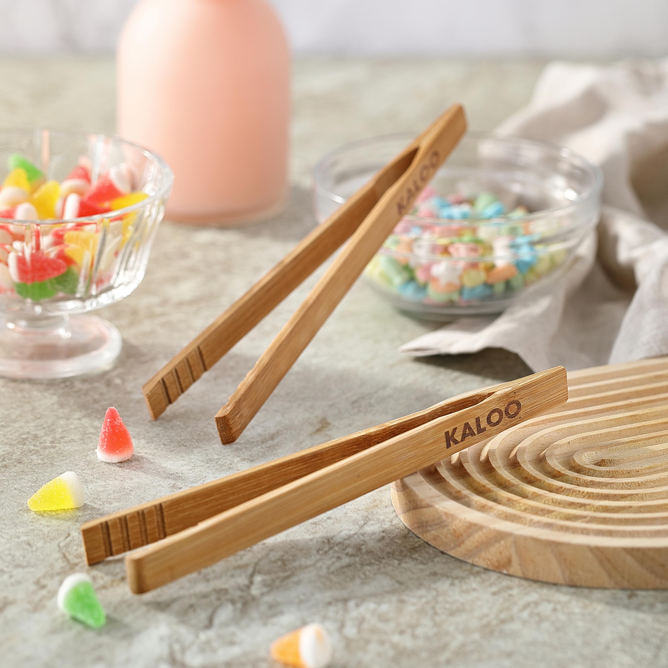 2PCS Reusable Wooden Toaster Tongs - 8 Inch Bamboo Cooking Tongs for Bread, Bacon, Muffins, Cheese & More - Heat Resistant Kitchen Utensils for Toaster, Grill & Camping