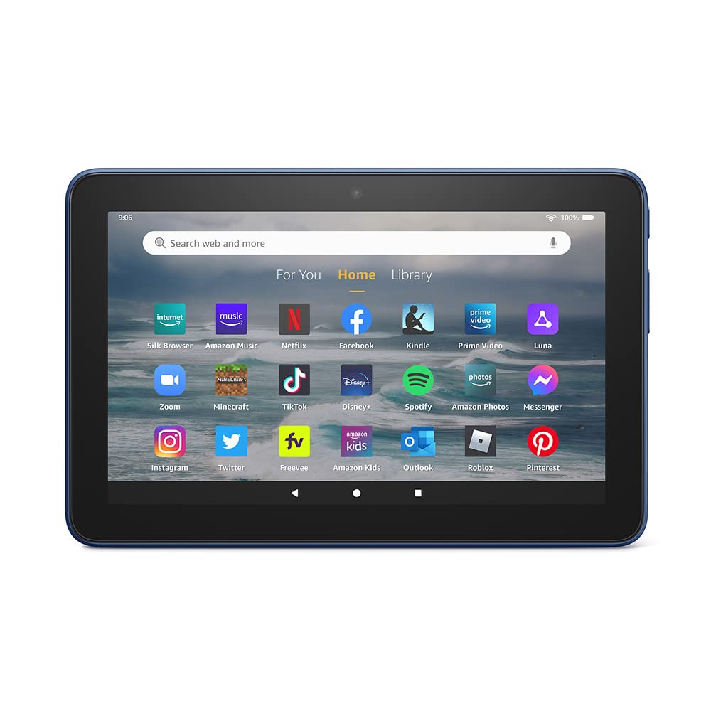Fire 7 Tablet 16GB - Denim (Ad-Supported) with Amazon Standing Case & 2-Pack Screen Protector - Perfect for Reading, Streaming & Travel