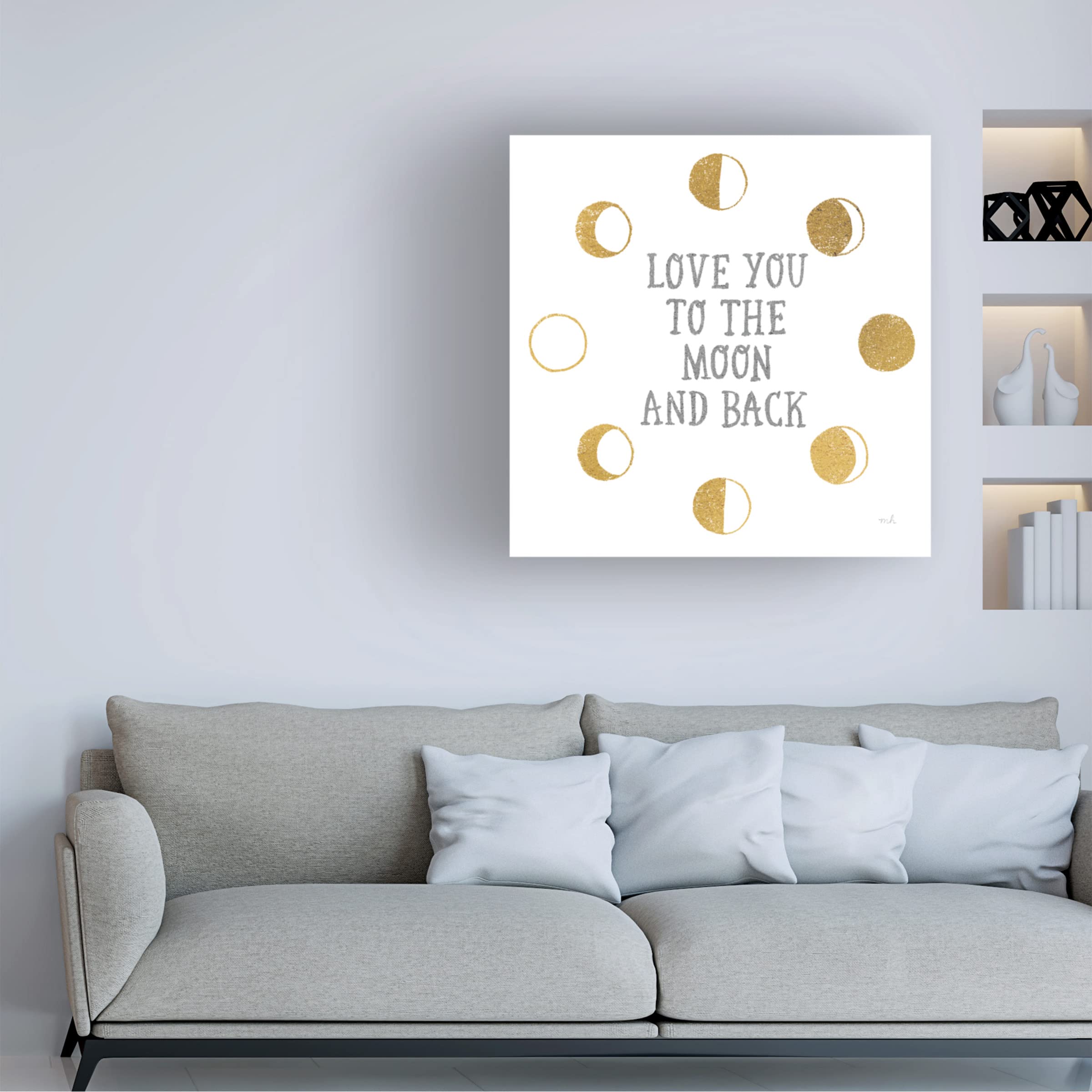 Trademark Fine Art 'To The Moon' Canvas Wall Art Print by Moira Hershey - Space Themed Home Decor for Living Room, Bedroom & Office