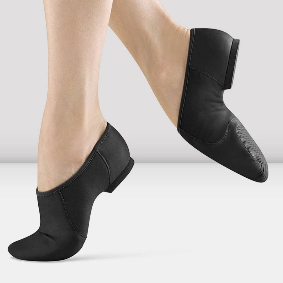Bloch Women's Black Neo Flex Slip-On Leather Jazz Shoes - Comfortable Dance Shoes for Ballet, Jazz & Modern Dance Classes