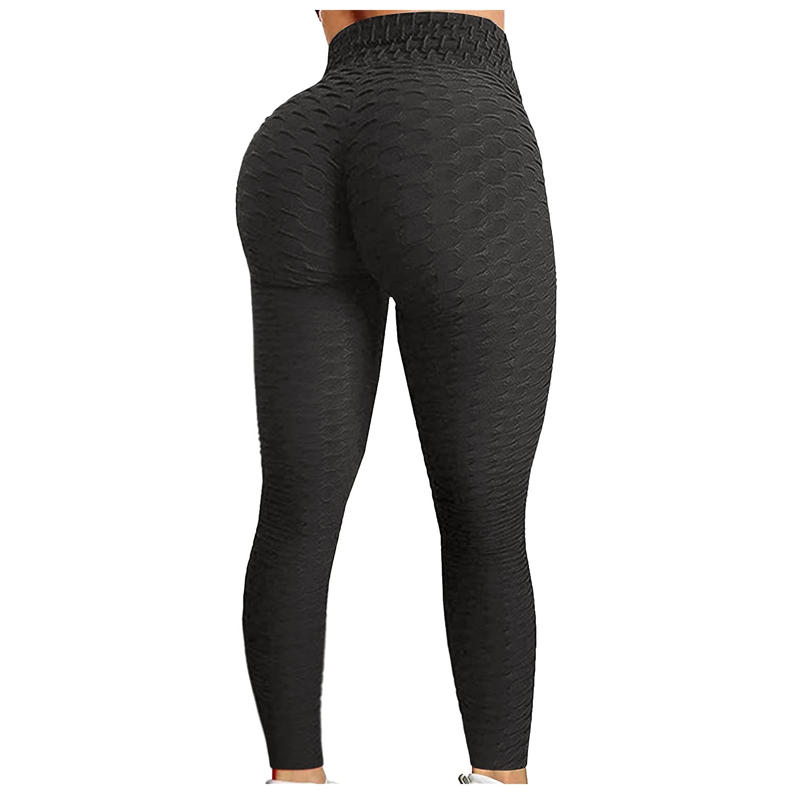 Smooto Women's High Waist Yoga Pants - Tummy Control & Butt Lifting for Workouts (Black, M)