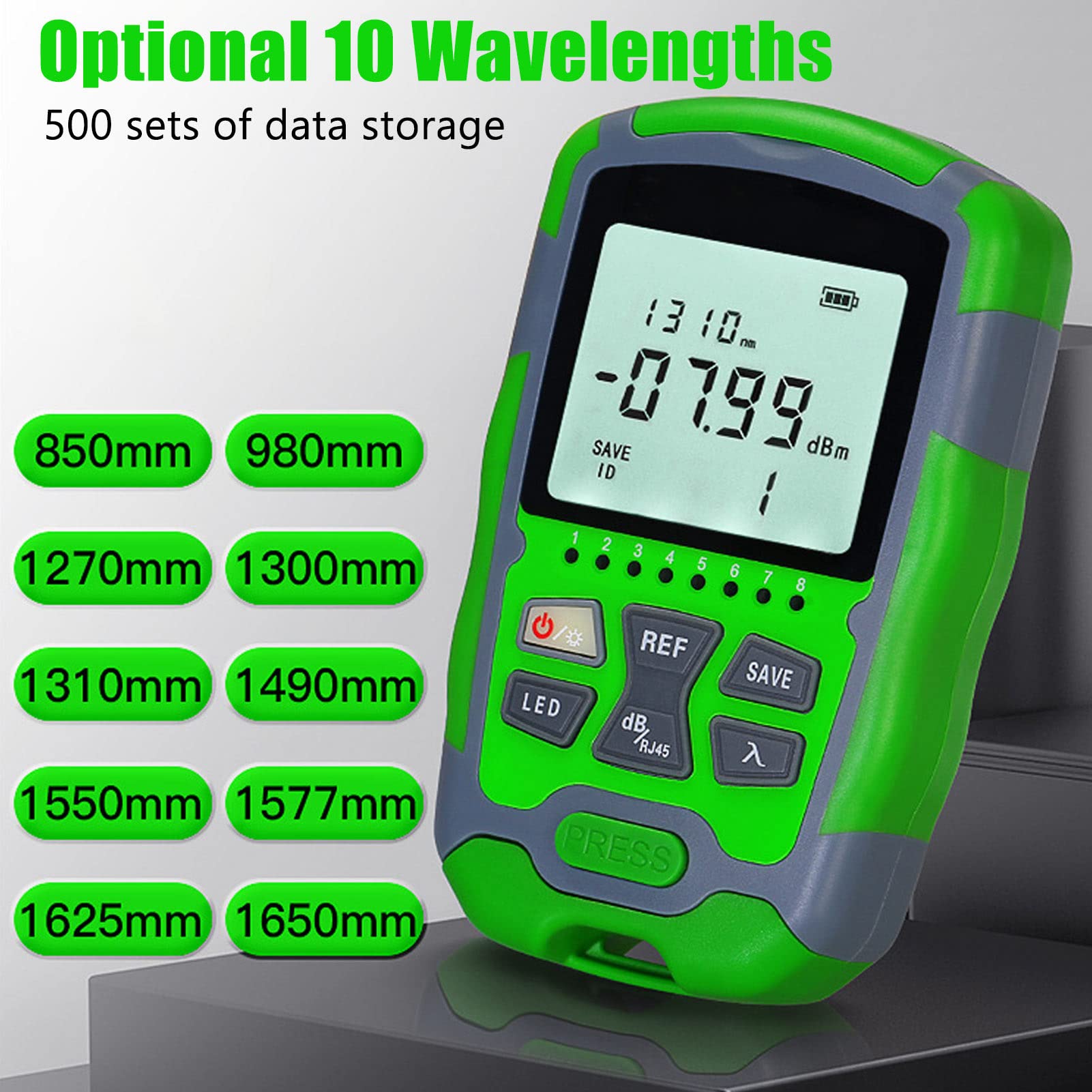 850-1700nm Digital Optical Fiber Power Meter with LCD Display | Portable Fiber Optic Cable Tester Tool | Universal Interface for Detecting Cable Faults | Ideal for Network Installation & Maintenance