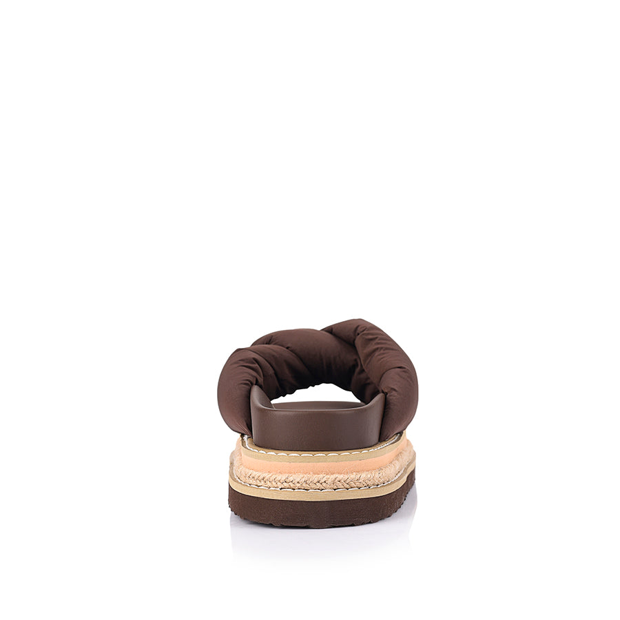 Thames Flatform Slides for Women - Comfortable Chocolate Brown Summer Sandals | Perfect for Beach, Pool, and Casual Outings