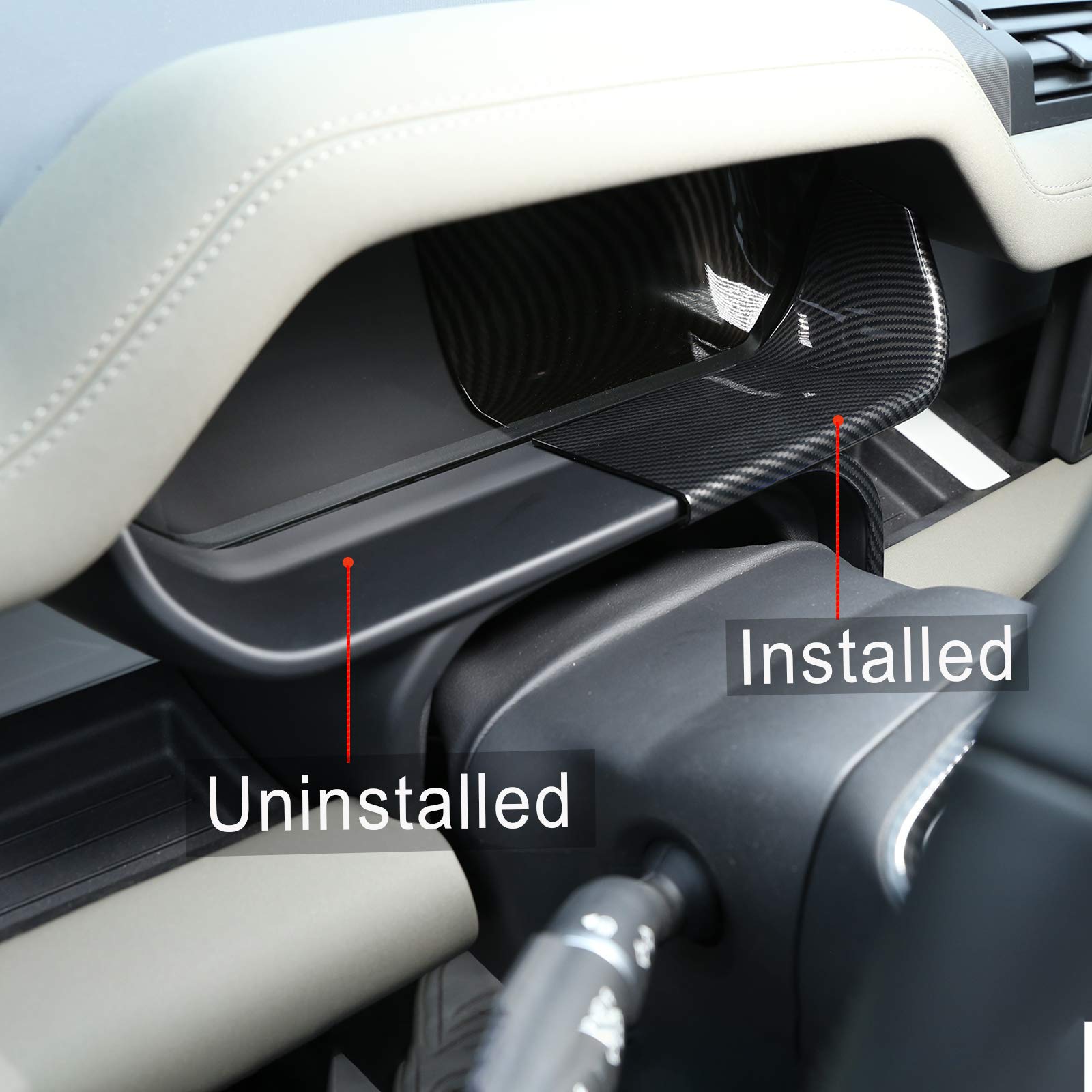 Carbon Fiber ABS Dashboard Decorative Frame Cover Trim for Land Rover Defender 110 2020 - Interior Car Accessories | Upgrade Your SUV's Cabin Style & Protection
