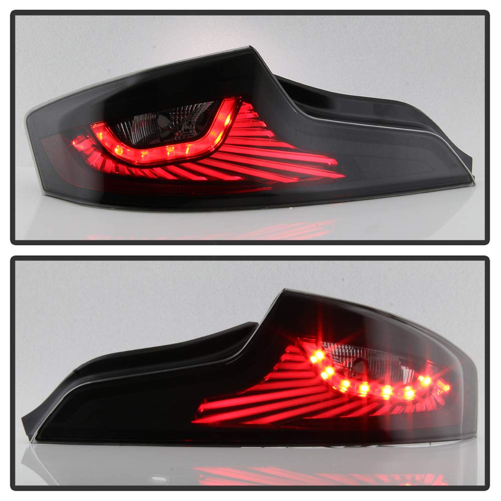 ACANII Smoked LED Tail Lights Brake Lamps Set for 2003-2005 Infiniti G35/G35GT Coupe - Black Housing, Left+Right Pair - Enhance Style & Night Visibility for Sports Cars