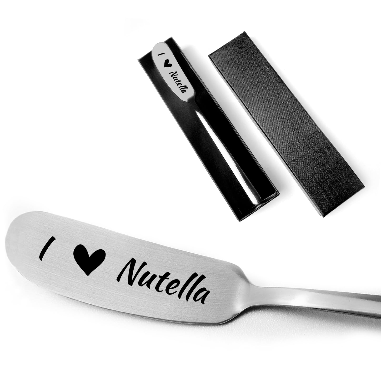 Funny Nutella & Peanut Butter Knife Set - Engraved Stainless Steel Butter & Cheese Spreaders - Perfect Breakfast Utensils for Peanut Butter Lovers - Silver | Ideal for Breakfast, Snacks & Gift Giving