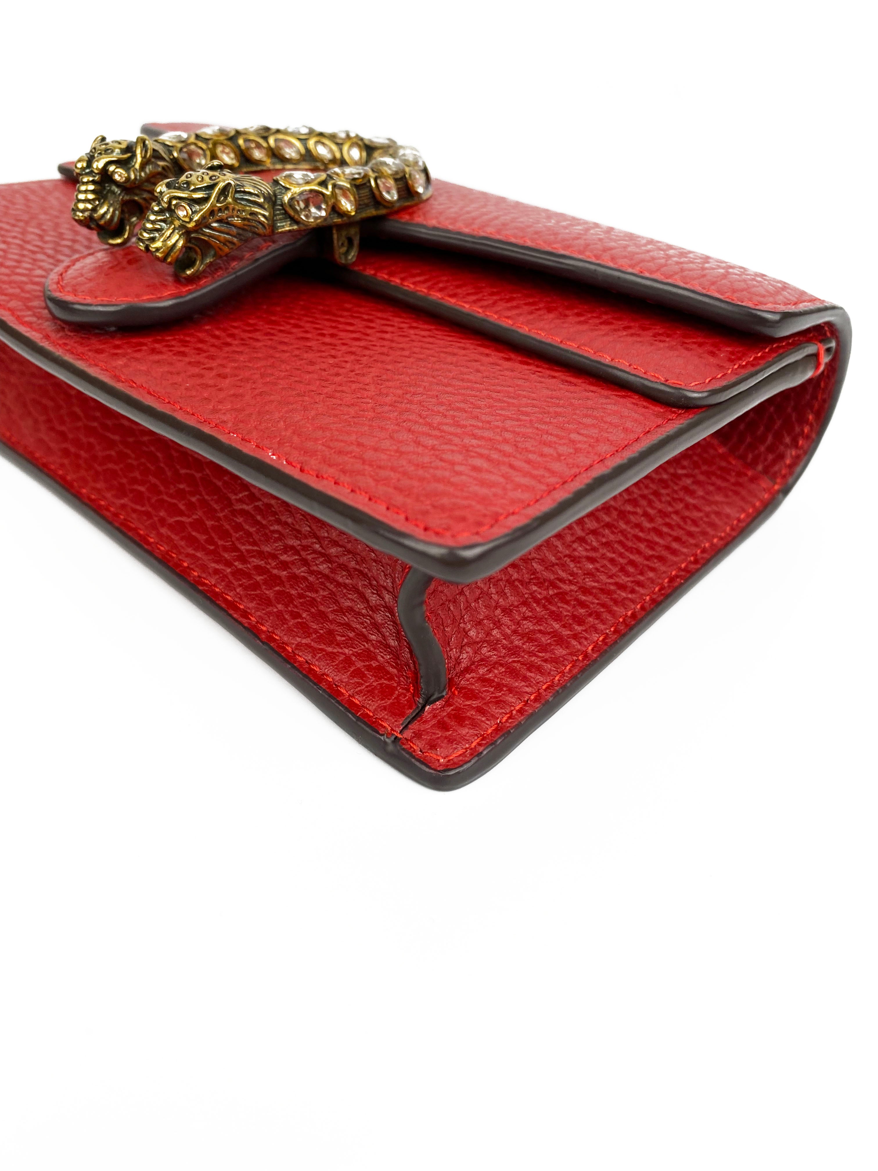 Gucci Red Super Mini Dionysus Bag - Luxury Crossbody Bag for Women | Perfect for Parties, Dates & Evening Events