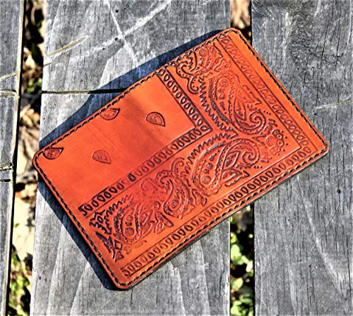 JP Leathercraft RAEDA Genuine Leather Wallet & Bandana Set - Tan & Black - Stylish Bifold Wallet with Matching Bandana for Men | Perfect for Everyday Carry, Travel, and Outdoor Adventures