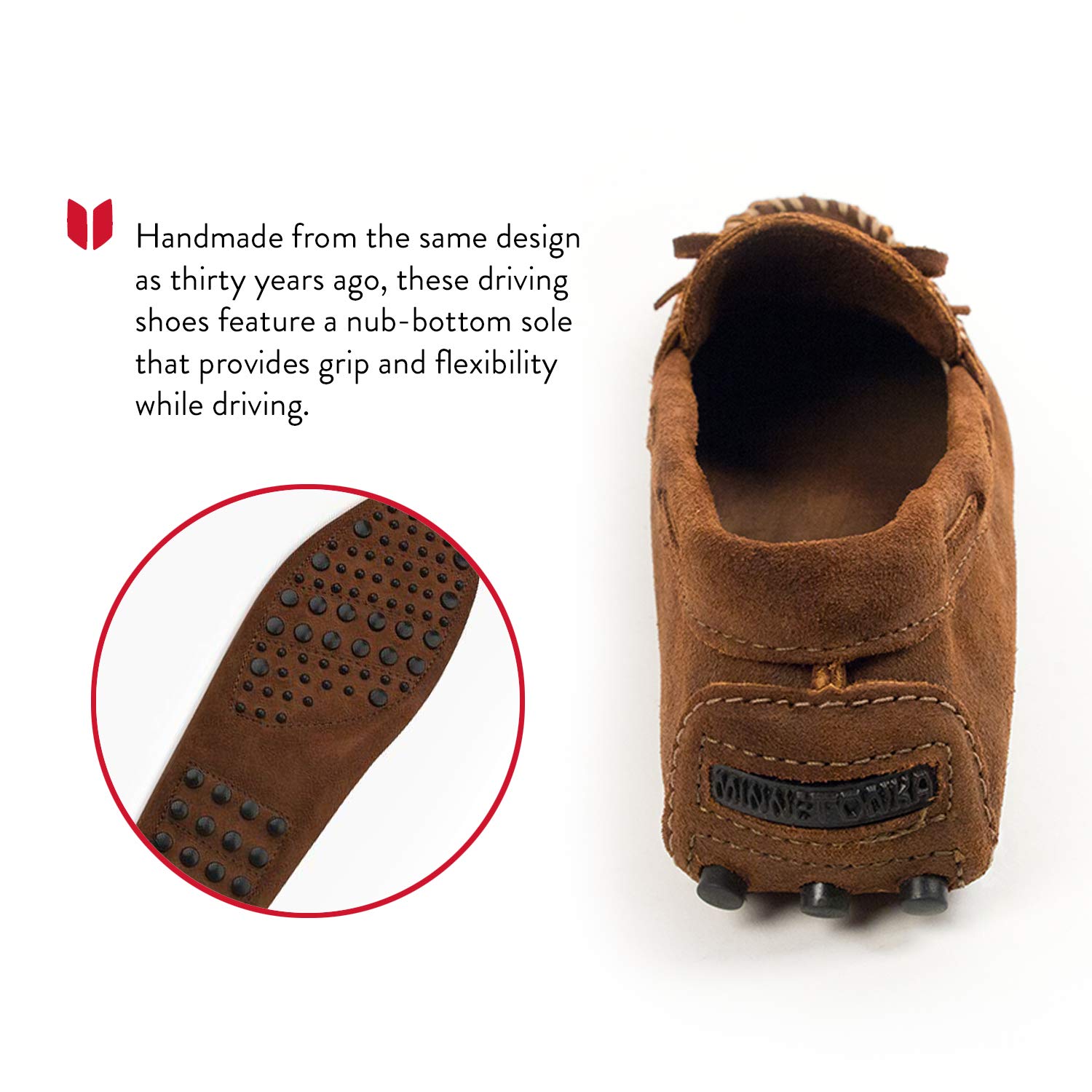 Minnetonka Men's Genuine Leather Moccasins - Comfortable Slip-On Casual Shoes for Indoor/Outdoor Wear - Perfect for Relaxing at Home, Running Errands, or Weekend Getaways
