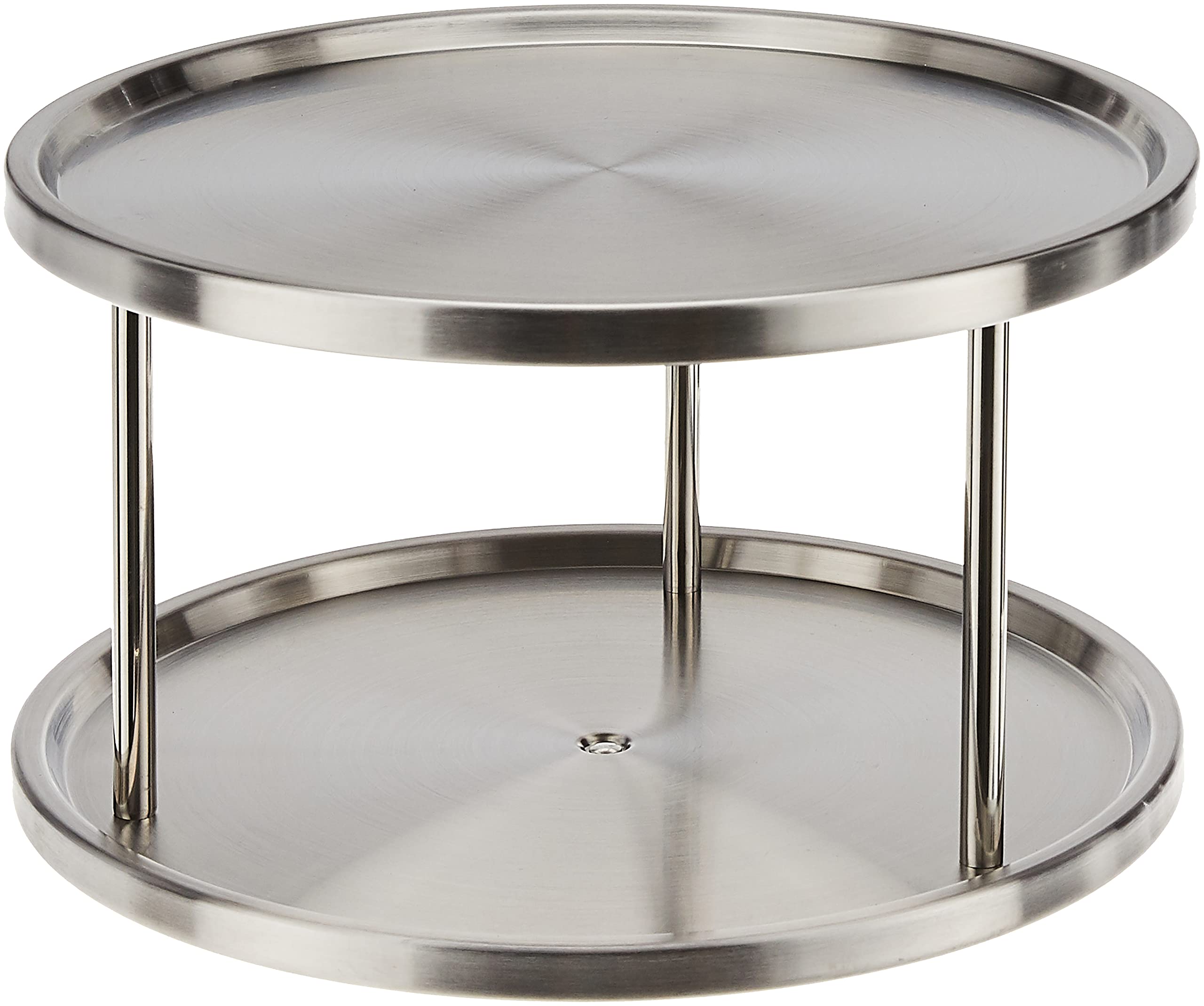 360-Degree Rotating Stainless Steel 2-Tier Spice Rack Organizer - Lazy Susan Cabinet Storage for Kitchen, Pantry & Medicine | Space-Saving Spinning Shelf for Spices, Condiments & Small Items | Perfect for Countertops, Cabinets & Pantry Organization