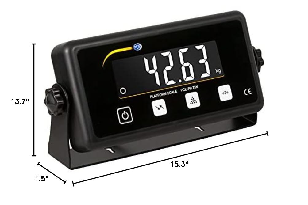 PCE-PB 75N Digital Inventory Scale with External Display - 165 lb Capacity for Warehouses, Shipping & Retail - Heavy Duty Industrial Platform Scale by PCE Instruments