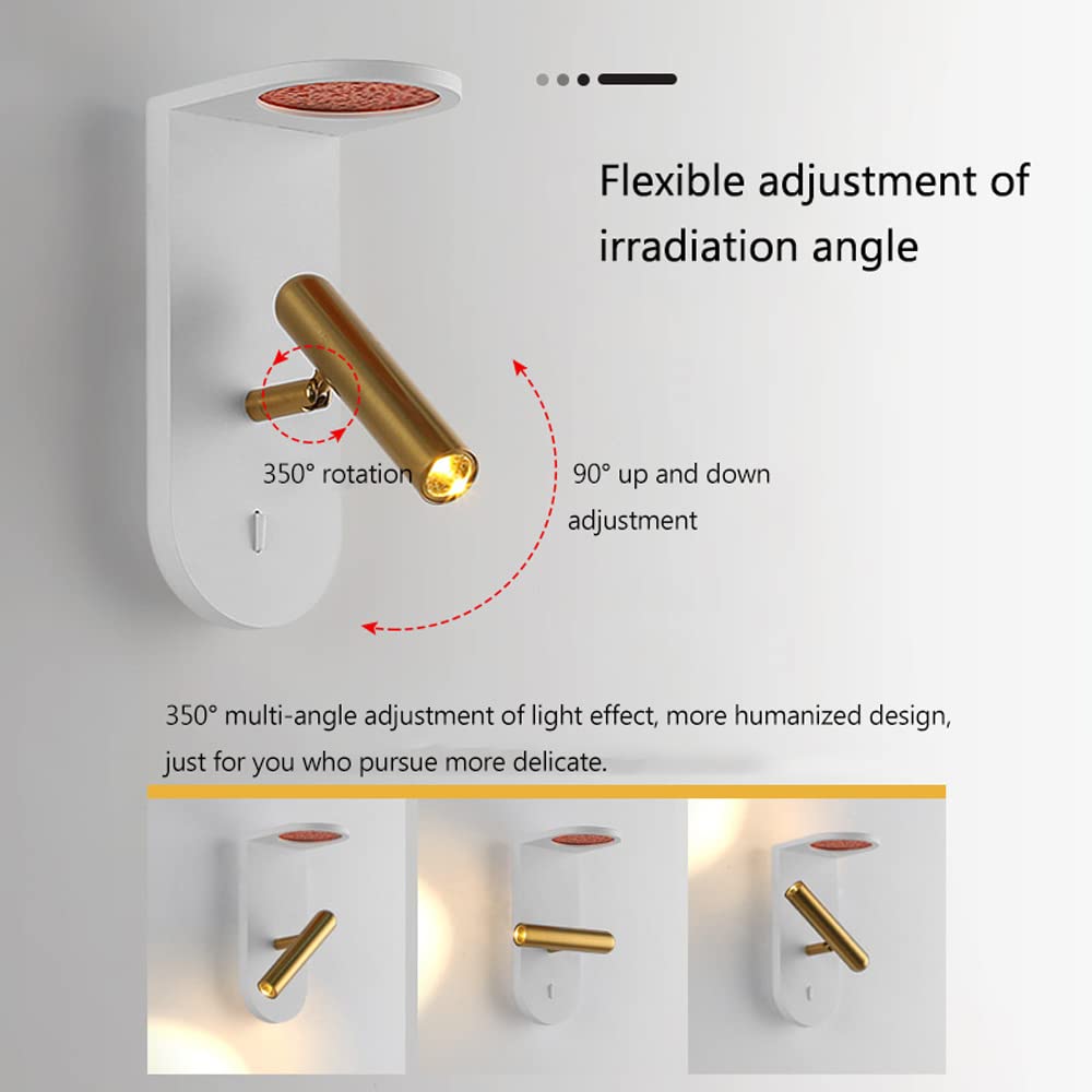 Modern LED Wall Lamp - Adjustable 90° Up/Down Light for Bathroom Vanity, Bedroom & Bedside - Black Indoor Sconce Lighting for Home Decor & Reading