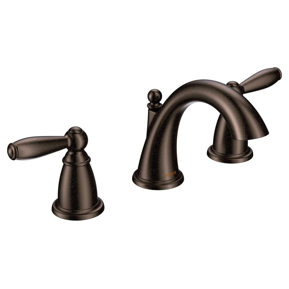 Moen Brantford High Arc Single Handle Bathroom Faucet with Valve - Oil Rubbed Bronze Finish - Perfect for Modern Bathroom Vanities and Powder Rooms