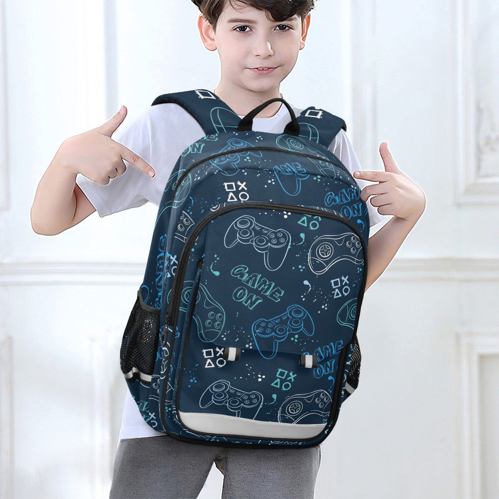 Best Lightweight Joystick Video Game Backpack - Waterproof Laptop Backpack for School, Travel & Gaming with Reflective Stripes - Perfect for Students, Gamers & Daily Commute