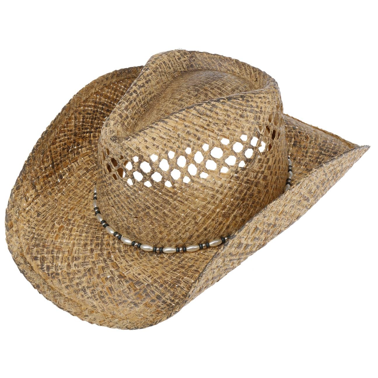 Stylish Pearl Western Raffia Sun Hat for Women - Wide Brim Summer Beach Hat - Perfect for Outdoor, Vacation, and Fashion Accessories