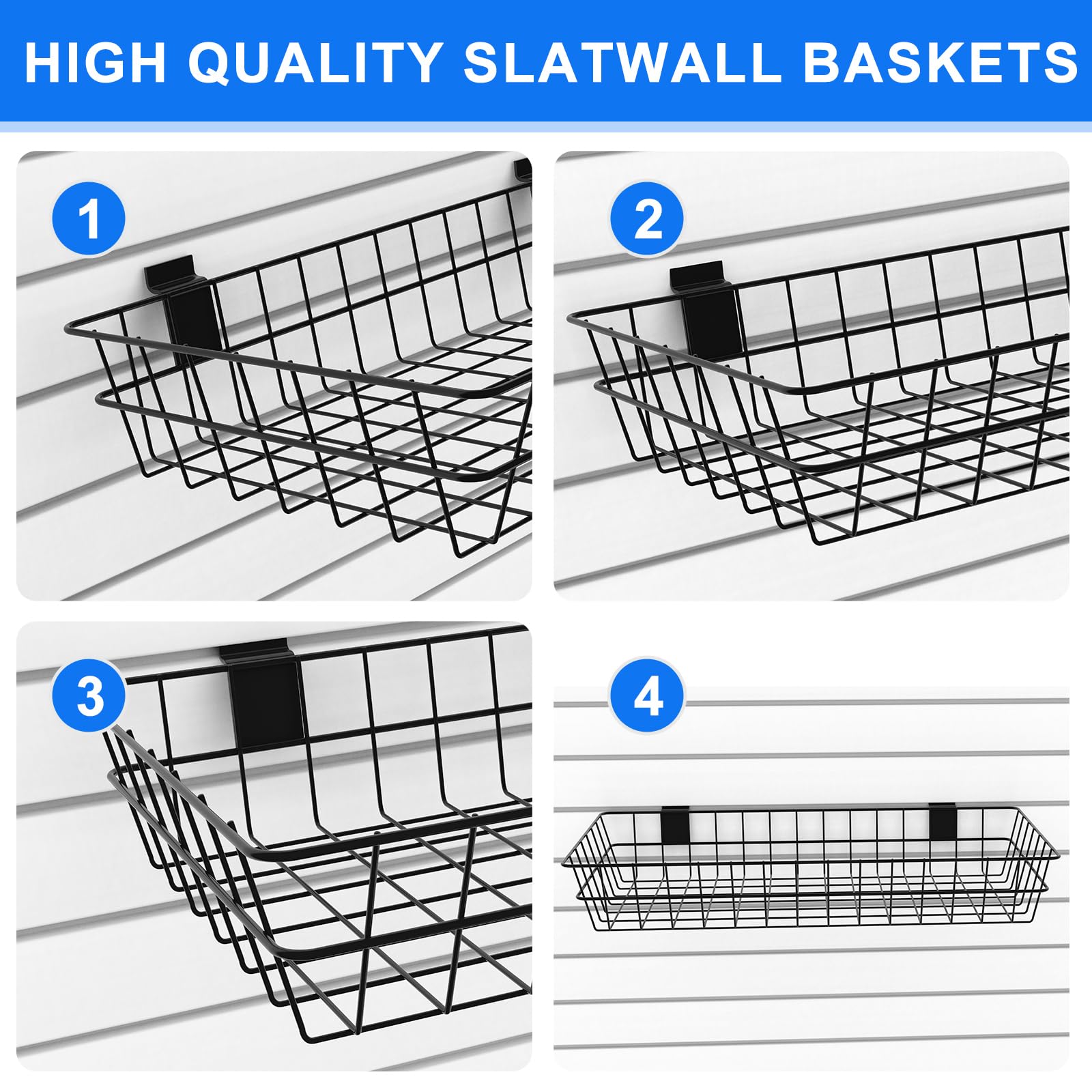 4 Pack Extra Large Slatwall Baskets - 24