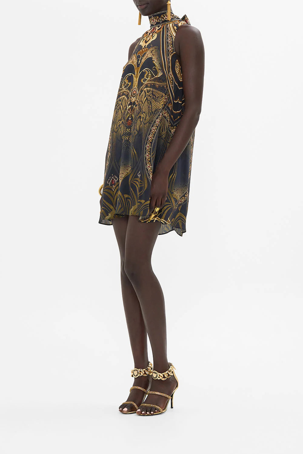 Elegant Back Neck Tie Short Dress - Nouveau Noir Style for Women | Perfect for Cocktail Parties, Date Nights & Summer Outings