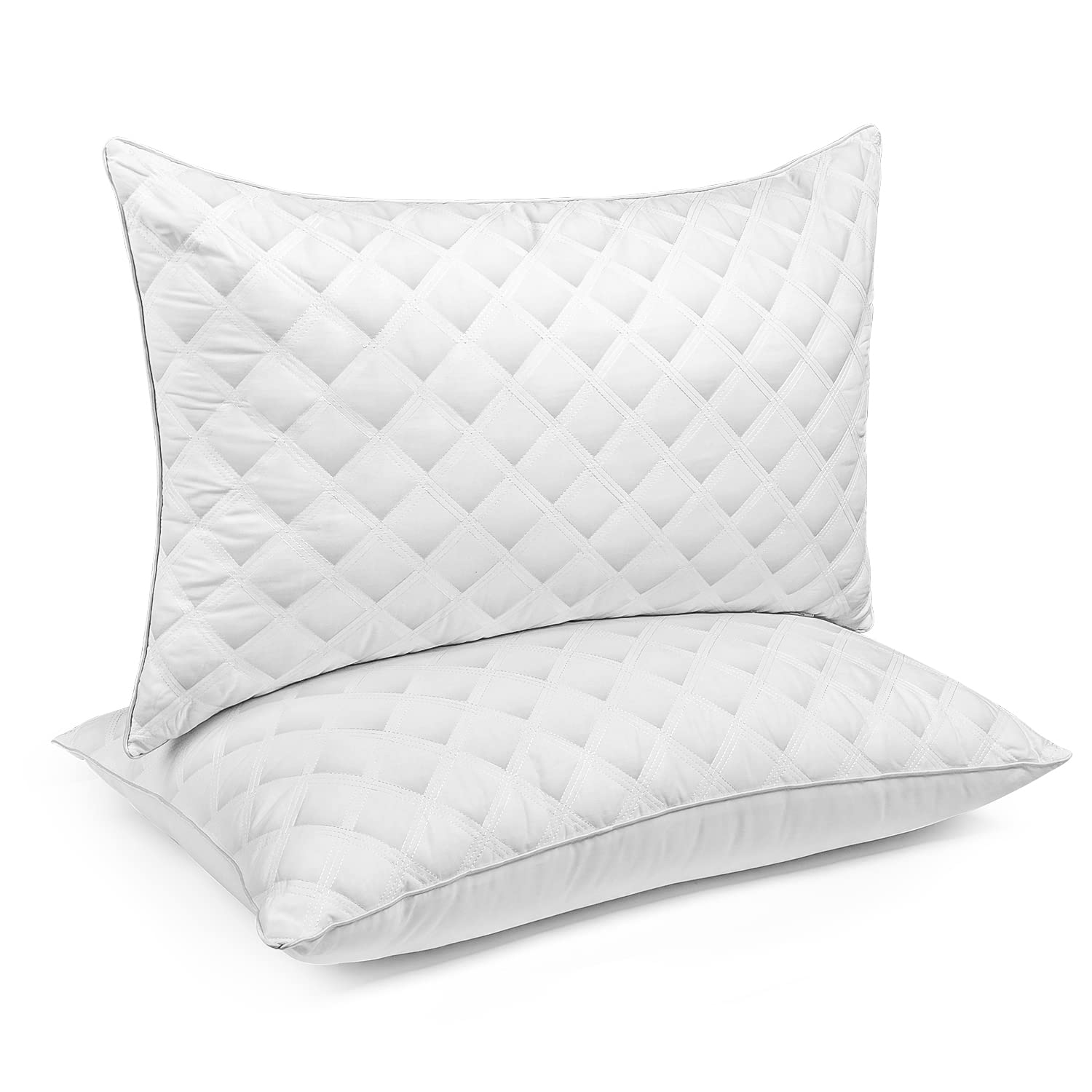 Premium Standard Size Bed Pillows Set of 2 (20x26) - Medium Firm Down Alternative Pillows for Side & Back Sleepers, Hotel Quality Gel-Infused Sleeping Pillows | Ideal for Home, Guest Room & Travel Use