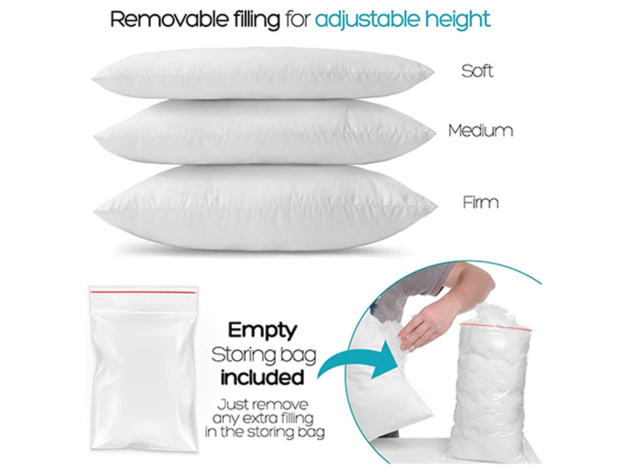 Dreamzie Adjustable Therapeutic Pillow for Neck Pain Relief & Better Sleep - Orthopedic Memory Foam Cervical Support Pillow for Side, Back & Stomach Sleepers - Perfect for Home, Travel & Office Use