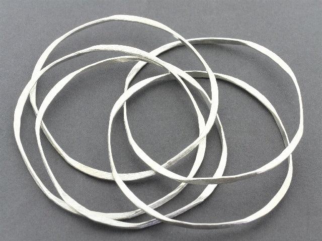 5 in 1 Adjustable Stackable Pure Silver Bangle Bracelet Set - Perfect for Layering, Gifting & Everyday Elegance