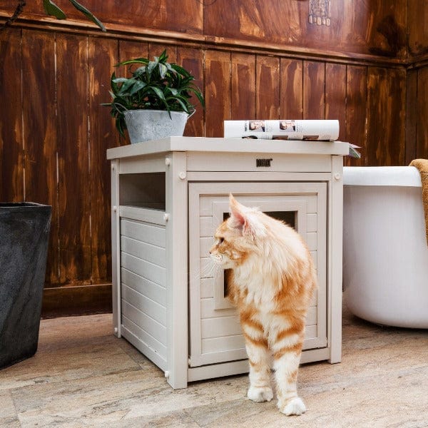 New Age Pet Litter Loo Litter Box Cover - Odor Control Cat Litter Box Enclosure with Door - Modern Furniture-Style Design for Home, Office, or Apartment Use