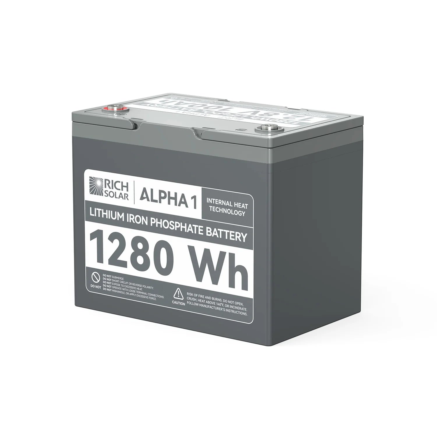 Rich Solar 12V 100Ah LiFePO4 Lithium Iron Phosphate Deep Cycle Battery with Built-in Heating & Bluetooth - Perfect for Solar Power Systems, RVs, Marine & Off-Grid Applications