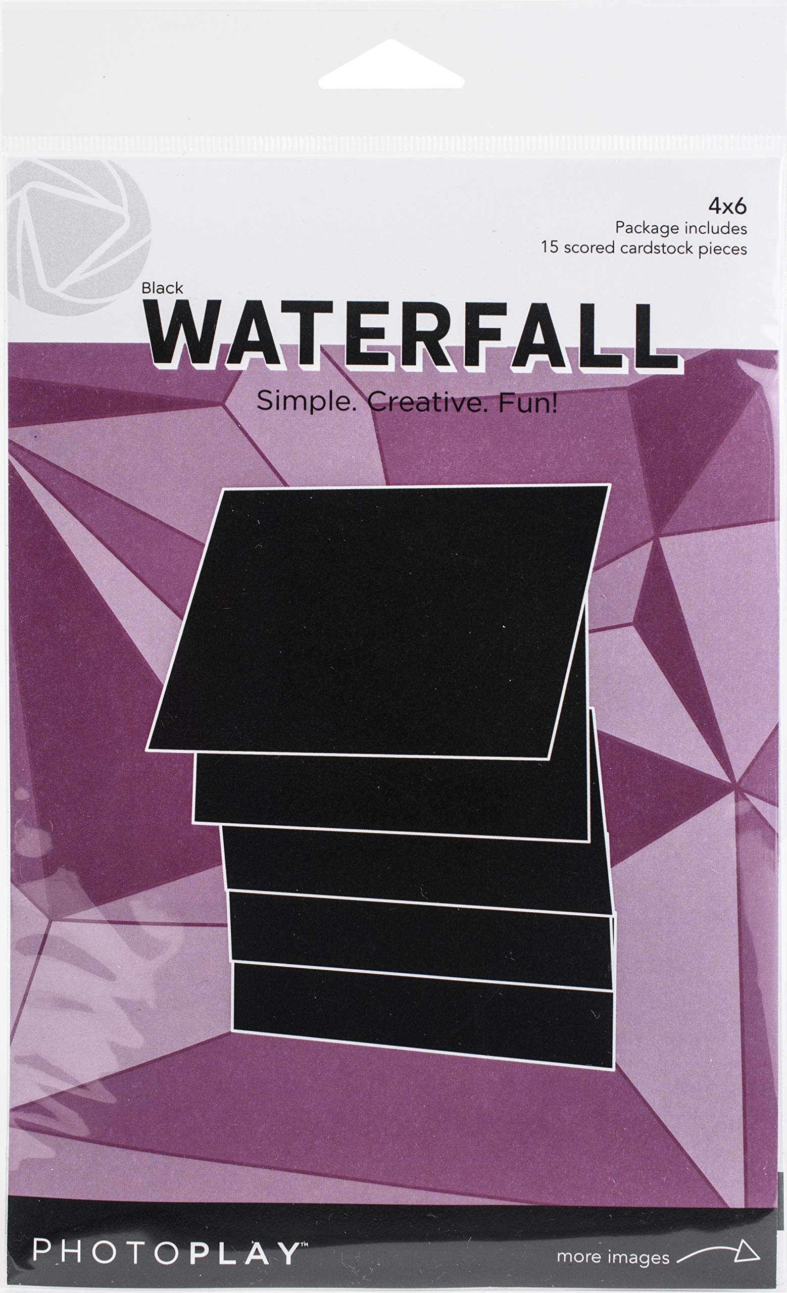 PHOTOPLAY Maker Series 4X6 Photo Album - Black Waterfall Design for Scrapbooking, Memory Keeping & Photo Preservation | Perfect for Weddings, Baby Books & Family Albums
