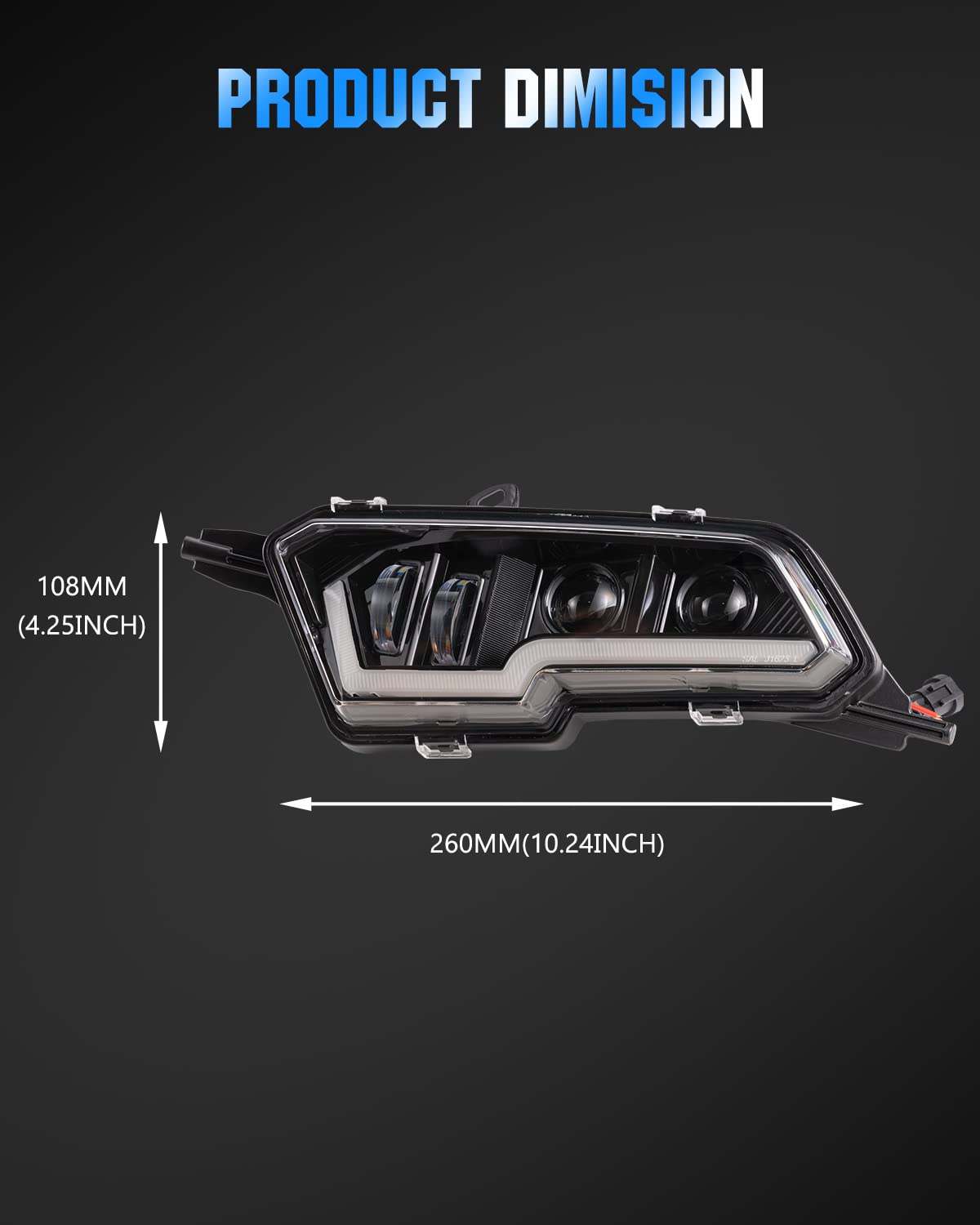 Polaris Sportsman LED Headlights 2017-2024 - High/Low Beam DRL for Off-Road & Night Riding