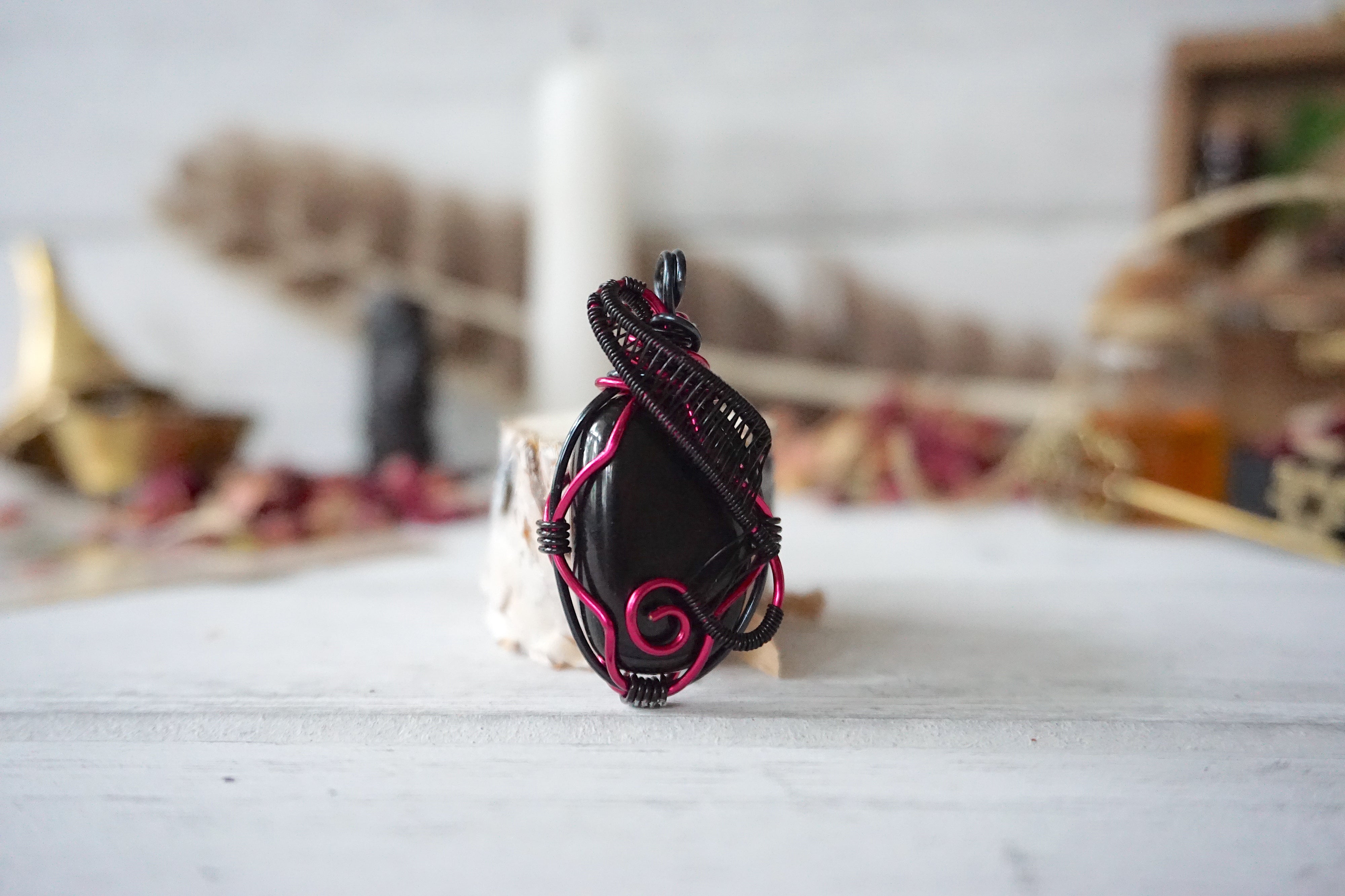 AURA OBSIDIAN COLLECTION - Obsidian Pink Crystal Jewelry Set for Women | Healing Stones Necklace & Bracelet Gift | Spiritual Energy, Chakra Balancing & Meditation Accessories | Perfect for Yoga, Reiki & Mindful Living
