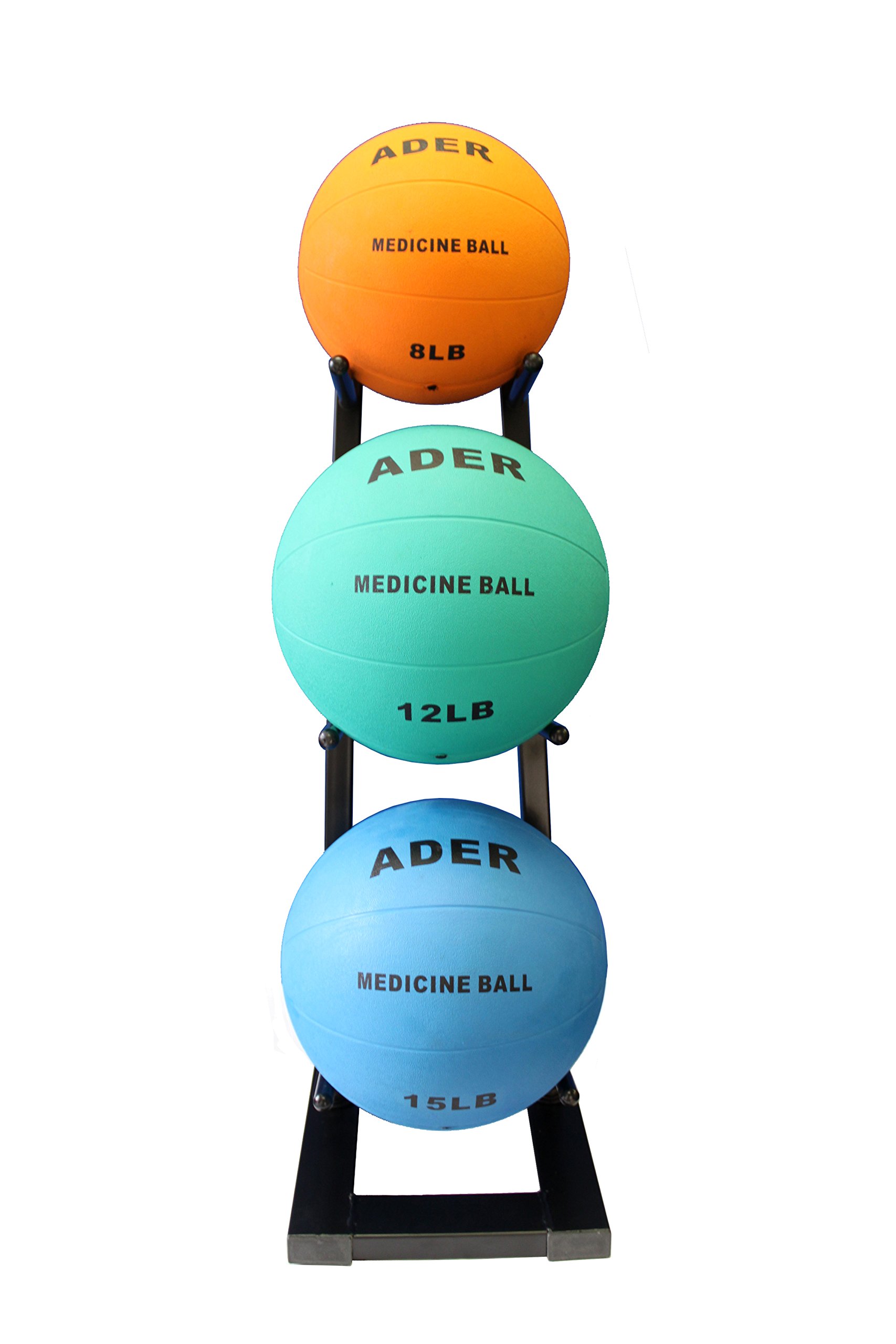 Ader Medicine Ball Set with Rack - Heavy Duty Exercise Equipment for Strength Training, CrossFit, Home Gym & Functional Fitness Workouts