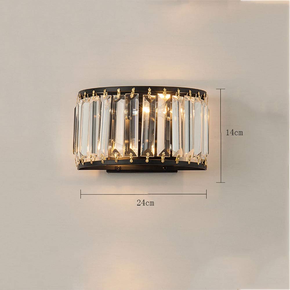 Modern Crystal Wall Sconce - Luxury Glass Wall Lamp with E14 Socket, Minimalist Metal Wall Light for Bedroom, Living Room, TV Backlight & Staircase Lighting - Elegant Home Decor & Ambient Lighting Solution
