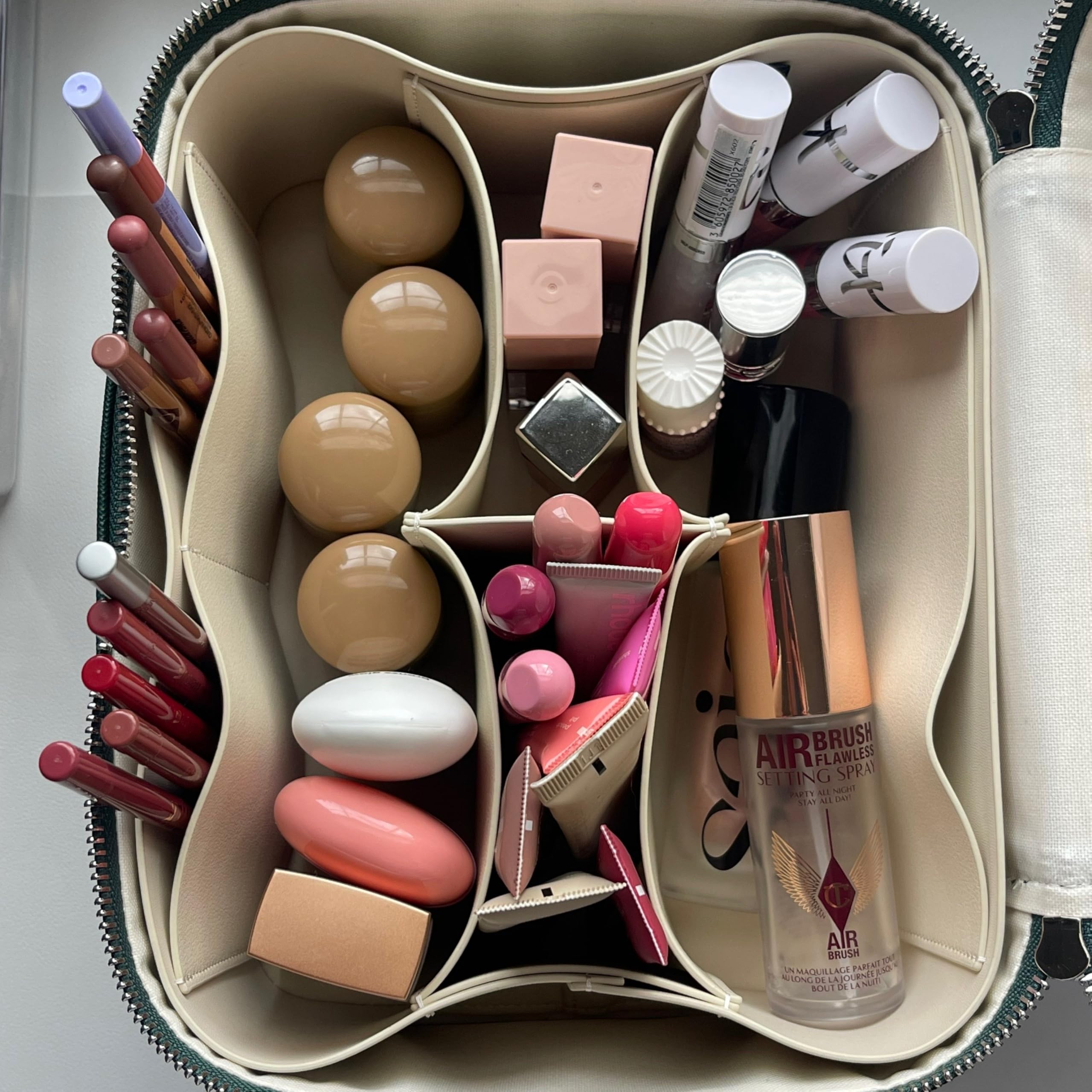ETOILE Duo Vanity Case Cobalt - Large Travel Makeup Bag Organizer with Removable Divider & Mirror | Perfect for Makeup Storage & Travel Essentials | Great for Vacation, Business Trips & Daily Use