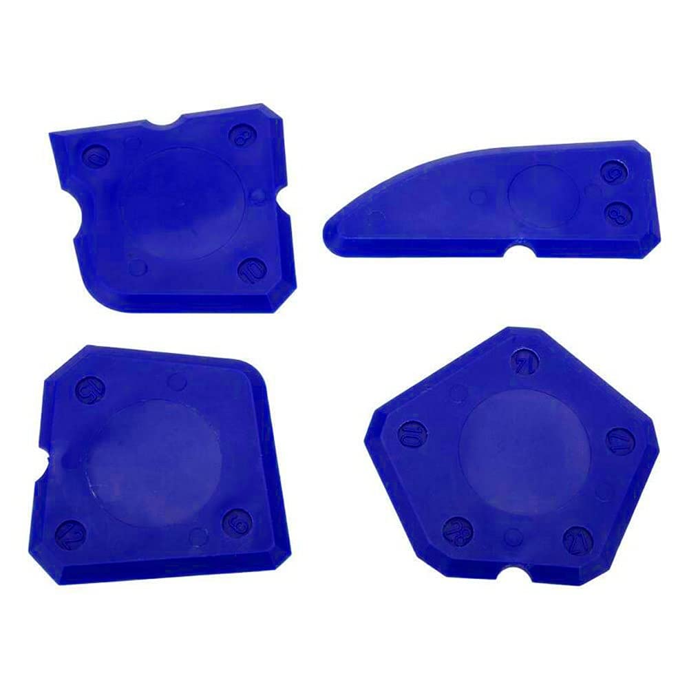 ENDFF 4-Piece Caulking Tool Kit - Silicone, Glass, Cement Scraper & Sealant Grout Remover - Professional Home Finishing Hand Spatula & Seam Tool for Bathroom, Kitchen & DIY Projects