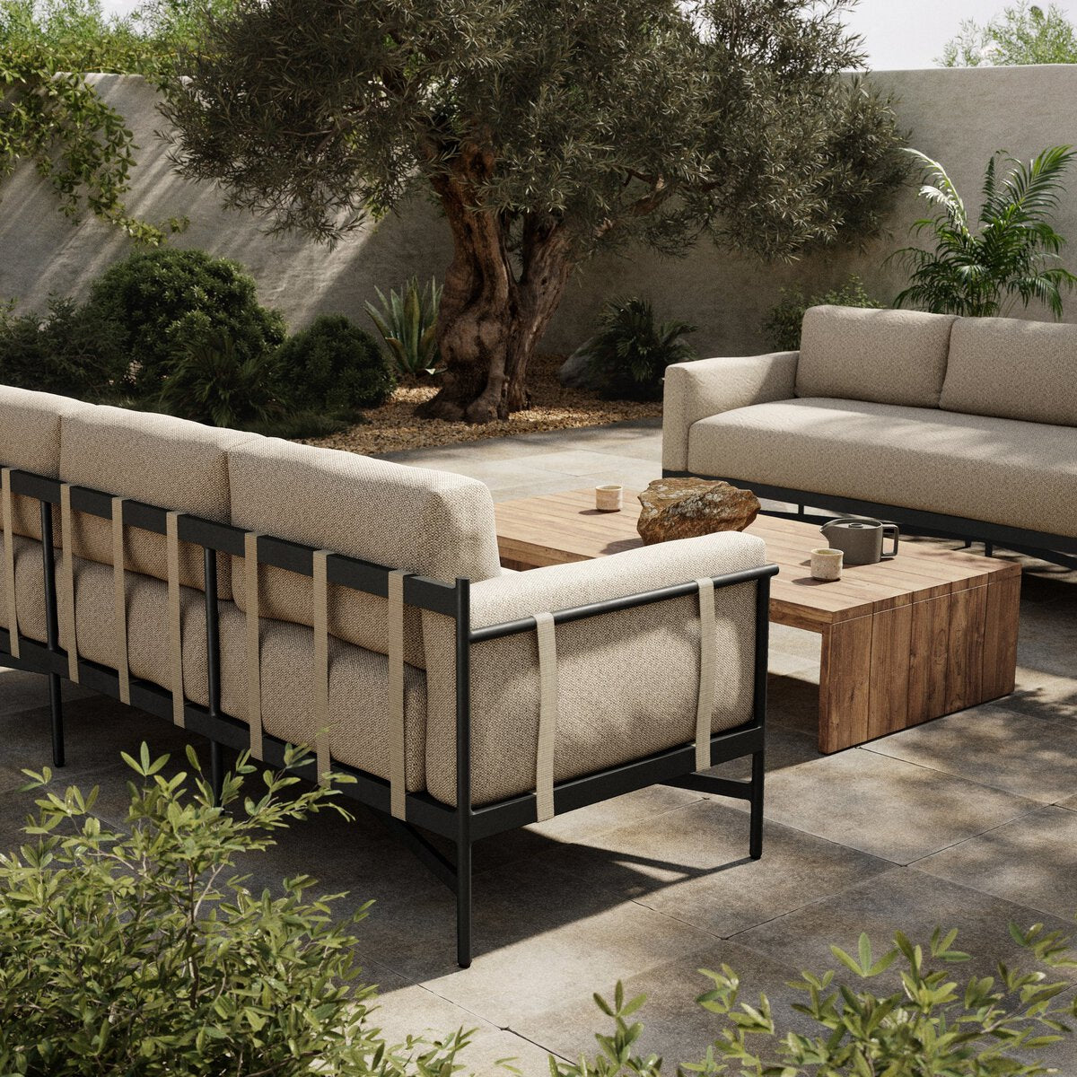 Amaya Outdoor Sofa Set with Cushions - Waterproof & Weather-Resistant - Perfect for Patio, Garden, and Backyard Relaxation