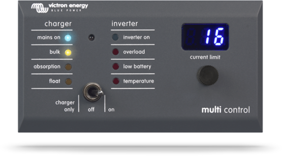 Victron Digital Multi Control 200/200A GX Remote Panel with 90° RJ45 Connector for Solar Power Systems & Marine Applications
