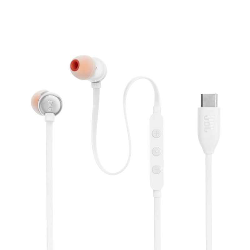 JBL TUNE 310C Wireless Bluetooth Earbuds with USB-C Charging, White - Perfect for Gym, Running & Commuting