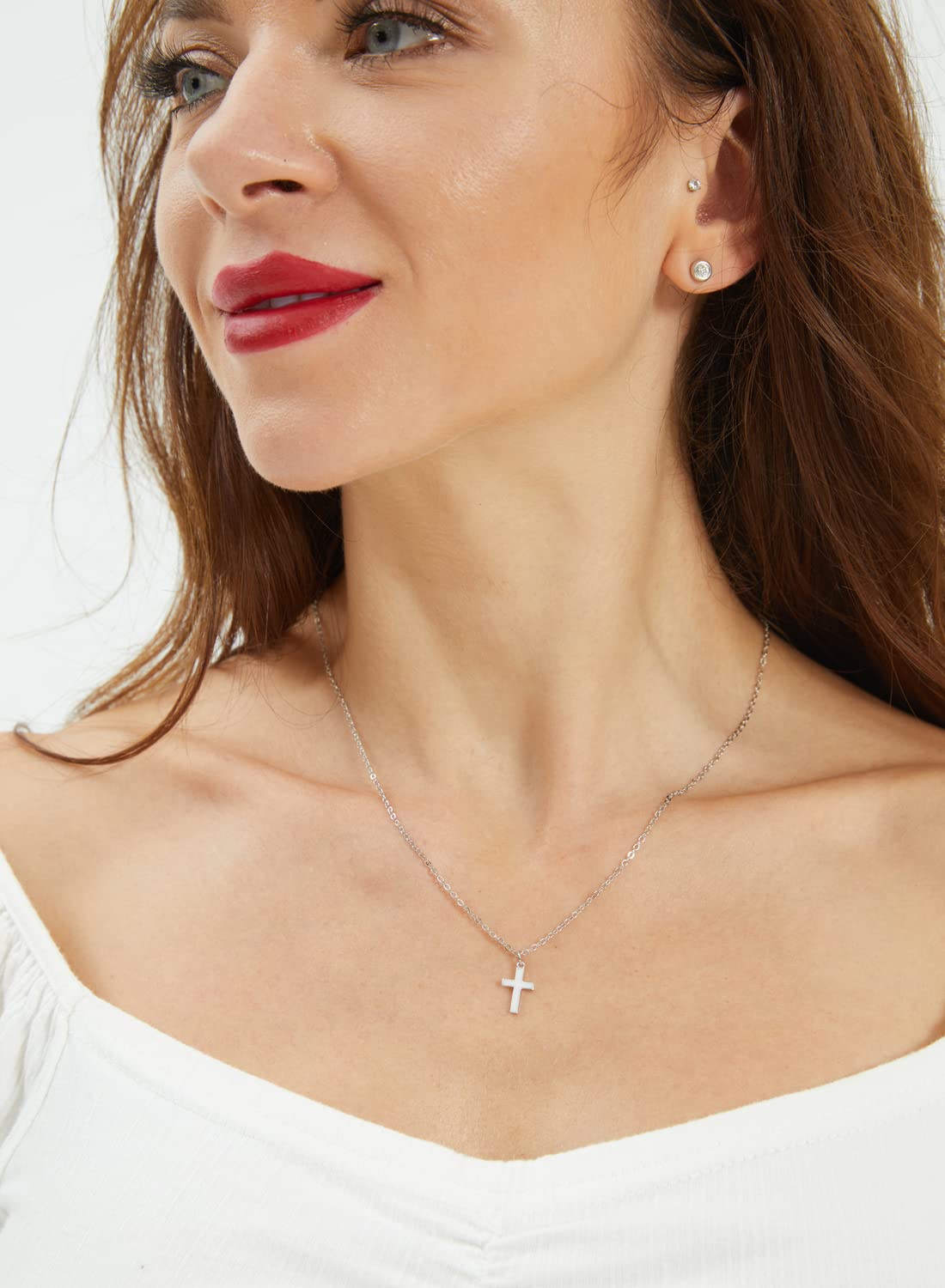 Elegant Small Cross Pendant Necklace for Women - Minimalist Religious Jewelry - Perfect Mothers Day & Birthday Gift - Ideal for Church, Weddings & Everyday Wear
