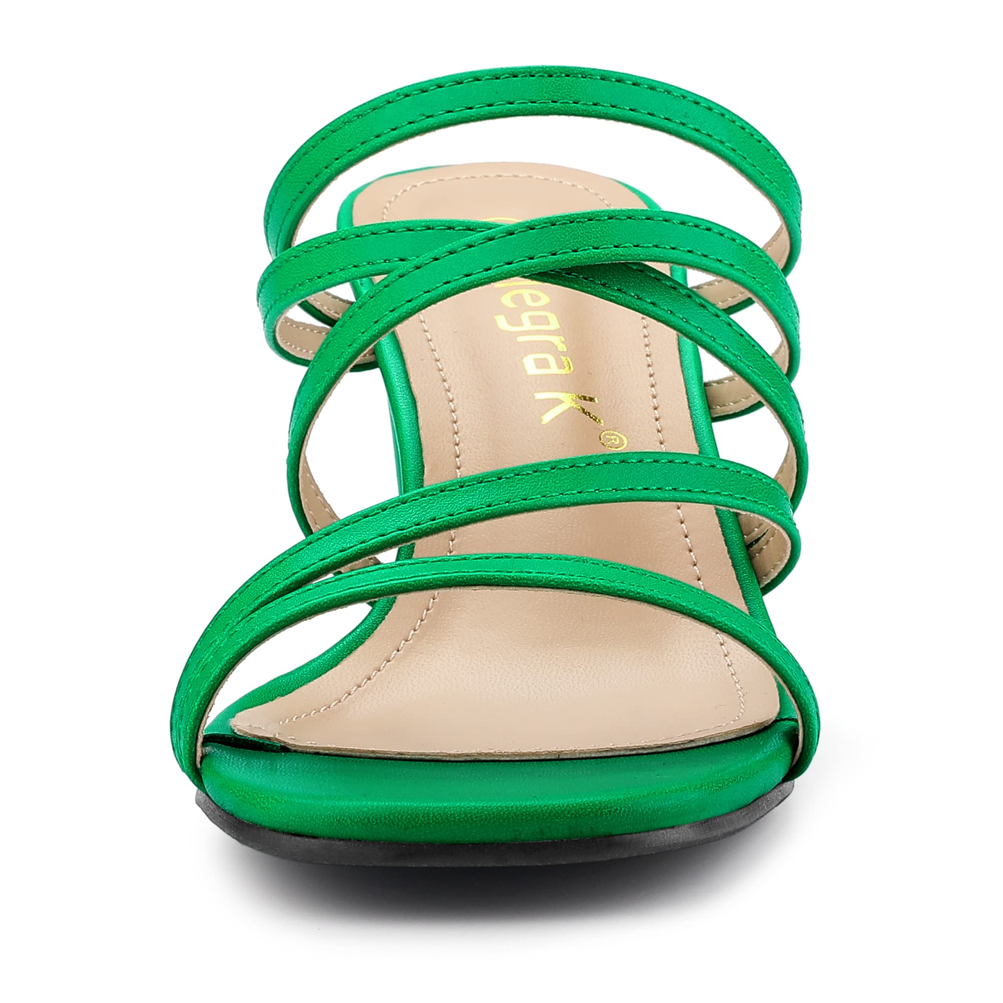 Allegra K Women's Strappy Block Heel Slide Sandals - Comfortable Dressy Summer Shoes for Weddings, Parties & Office Wear