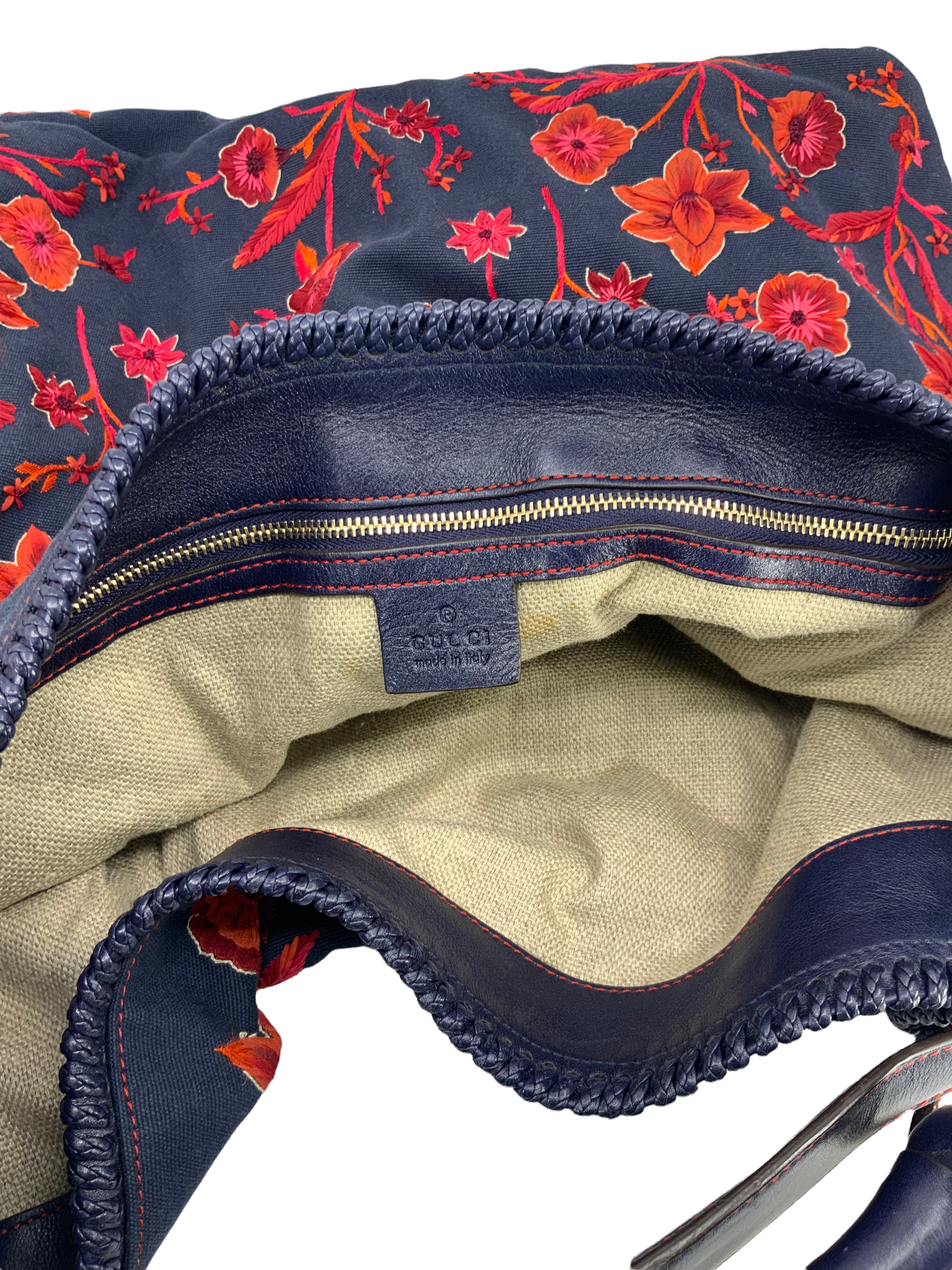 Gucci Floral Embroidered Canvas Large Horsebit Handle Hobo Bag - Women's Designer Shoulder Purse for Work, Travel & Everyday Use