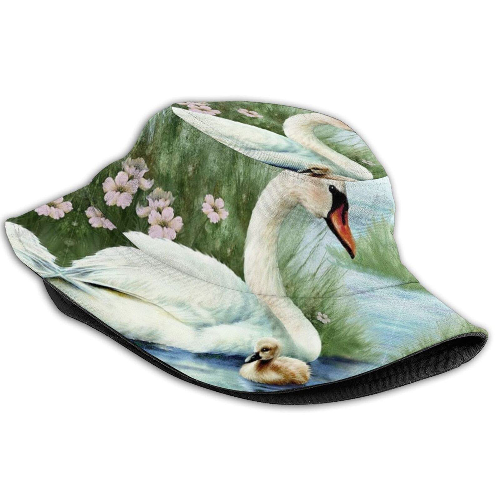 Cute Swan Animal Bucket Hat for Women & Girls - Wide Brim Summer Sun Hat for Beach, Outdoor, and Fashion Accessories