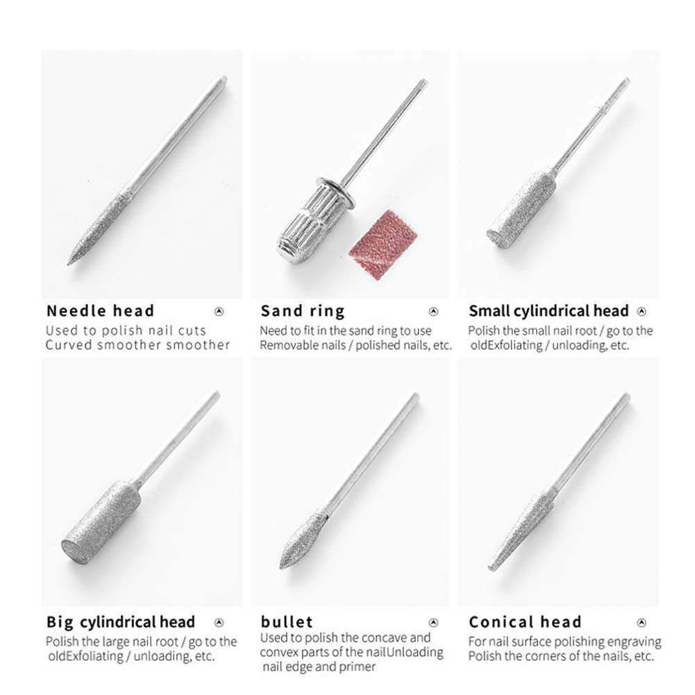 Professional Electric Nail Drill Kit - Portable Pen-Shaped Nail Polisher for Acrylic Nails, Finger & Toe Care with Nail File & Tips Set (White) | Perfect for Home Manicures, Salon Nail Art & DIY Nail Care