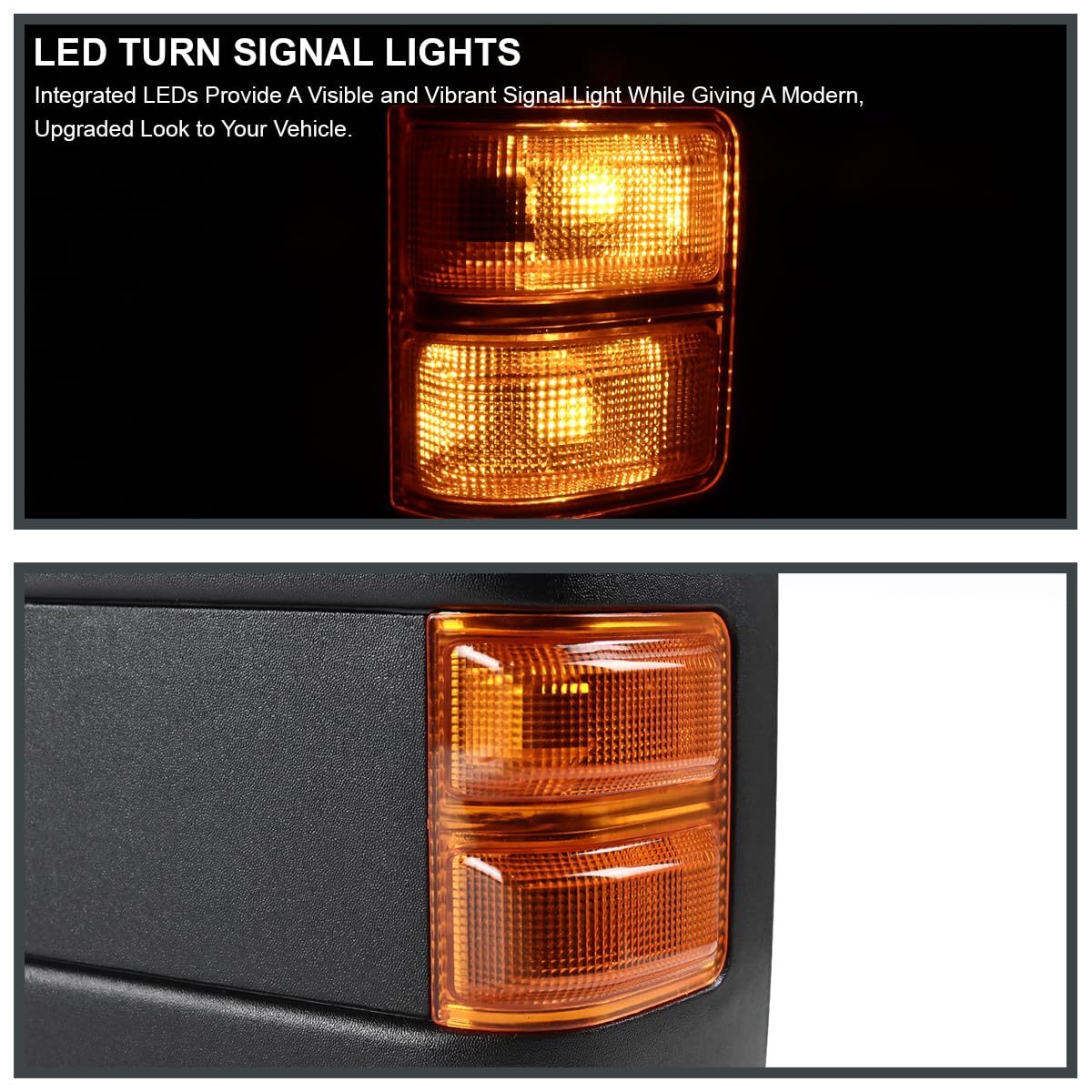 Spec-D Tuning Manual Towing Mirrors with Turn Signal Lights for 2003-2015 Ford F250 Super Duty - Perfect for Enhanced Visibility & Safety While Hauling Trailers or Large Loads