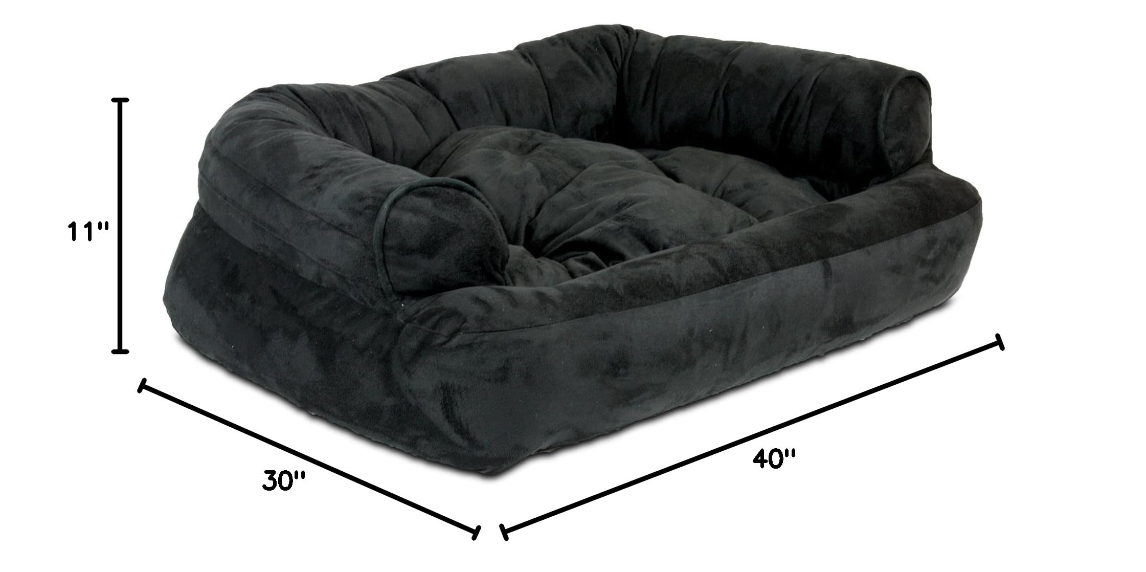 Premium Microsuede Pet Sofa for Dogs & Cats - Large Black Luxury Pet Bed with Removable Cover, Orthopedic Support for Joint Pain - Perfect for Living Room, Bedroom & Home Decor