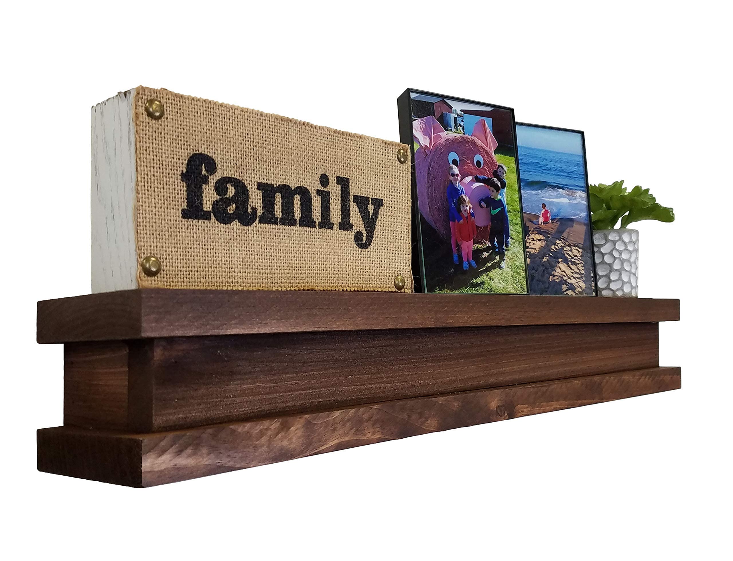 Rustic Wood Wall Shelf - 20 Colors for Bathroom & Kitchen Decor