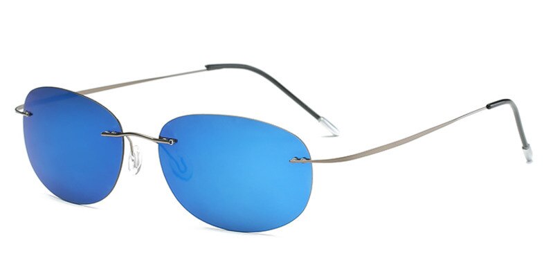 Brightzone Men's Rimless Rectangle Polarized Titanium Sunglasses - UV400 Protection, Lightweight & Durable for Driving, Fishing & Outdoor Activities