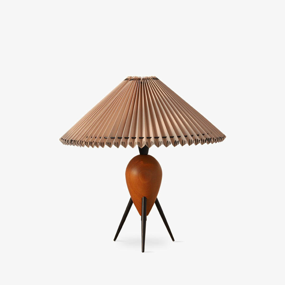 Nordic Pleated Table Lamp - Modern Scandi Style Bedside Lighting for Living Room, Bedroom & Office - Soft Ambient Light for Cozy Home Decor