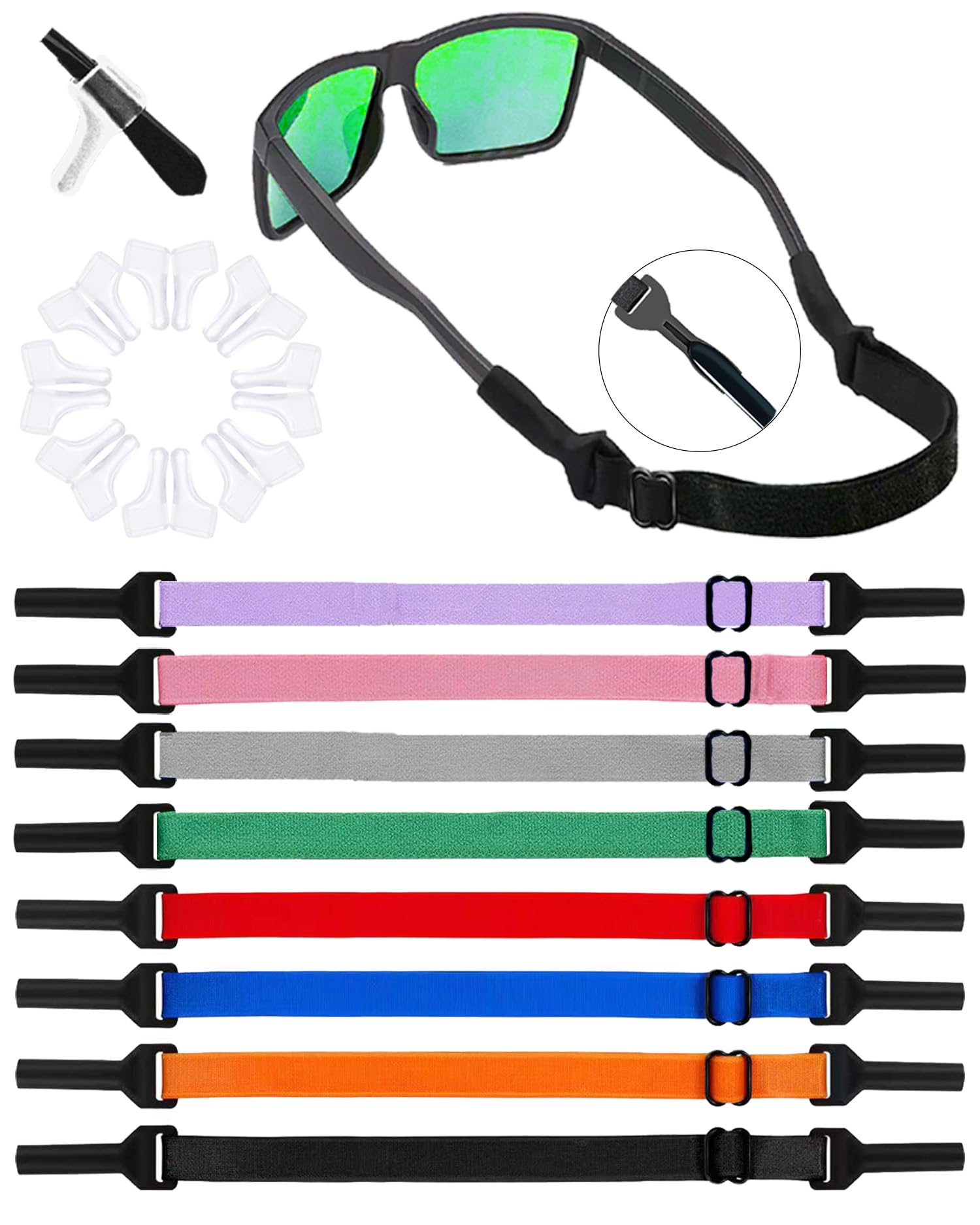 **Kids & Adults Silicone Eyeglasses Strap (6.5-10in) - Adjustable Glasses Holder for Boys, Girls, Women & Men - Perfect for Sports, Reading & Outdoor Activities**