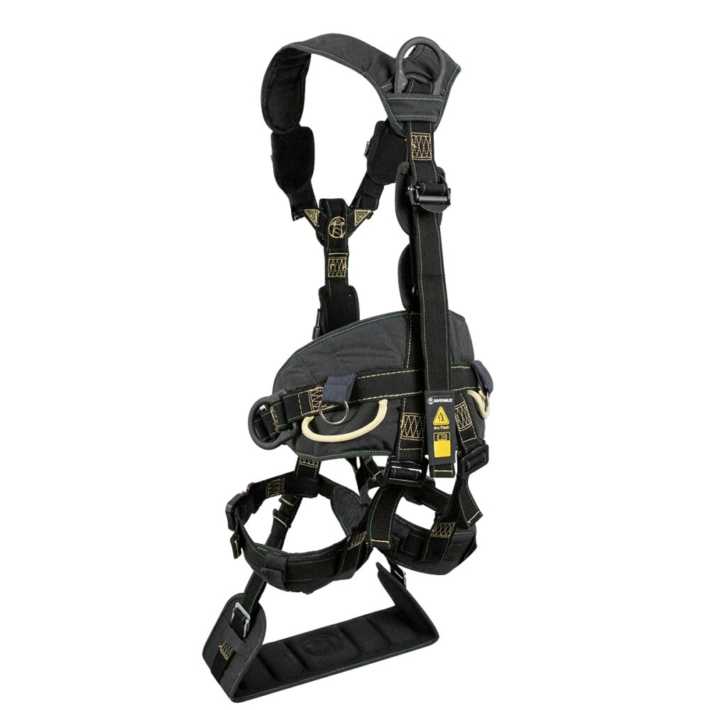 Arc Flash Wind & Tower Harness - 5D Safety Harness with Removable Seat & Quick Connect Legs for Wind Turbine & Cell Tower Climbing - Perfect for Industrial Work at Heights
