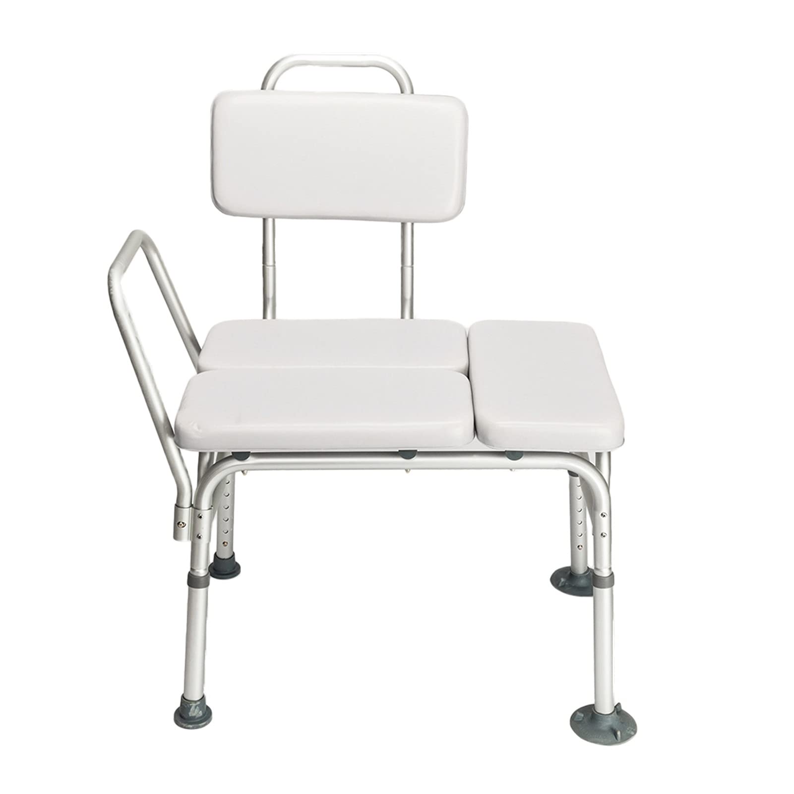 Uongfi 3-Piece Blow Molded Aluminum Alloy Bath Chair with Non-Slip Seat - Light Gray | Shower Chair for Elderly & Disabled | Portable Bathtub Bench for Bathroom Safety